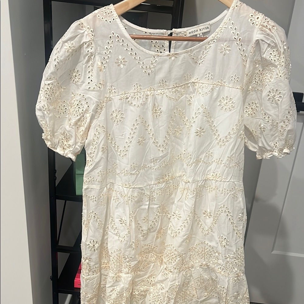 Moon River Cream Dress Sz L